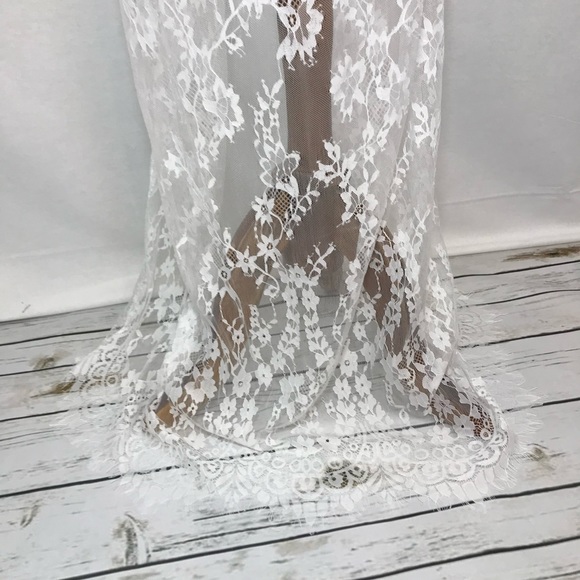 Gorgeous Eyelash Lace Extra Long Maxi Maternity Gown - Picture 14 of 16